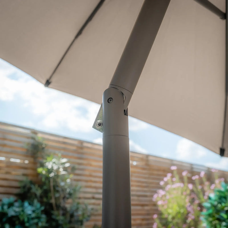 Maze - Capri 2.7m Round Tilting Parasol with Crank Handle - Clay Beige