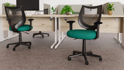 Portland All Mesh Task Operator Chair with Height Adjustable Arms - side view