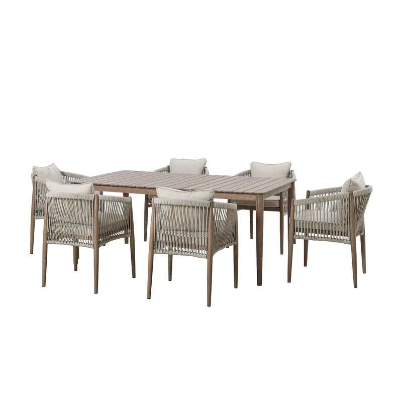 Maze - Havana Rope Weave 6 Seat Rectangular Dining Set