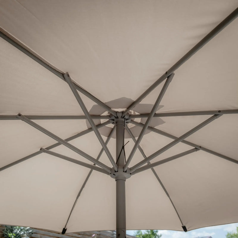 Maze - Capri 2.7m Round Tilting Parasol with Crank Handle - Clay Beige