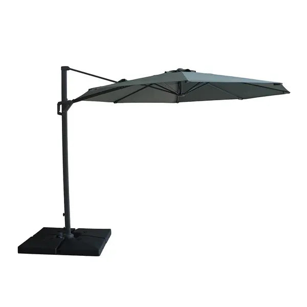 Maze - Helios 3m Round Rotating Cantilever Parasol with Base - Oil Green