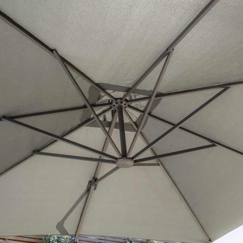 Maze - Helios 3m x 3m Square Rotating Cantilever Parasol with Base - Oil Green