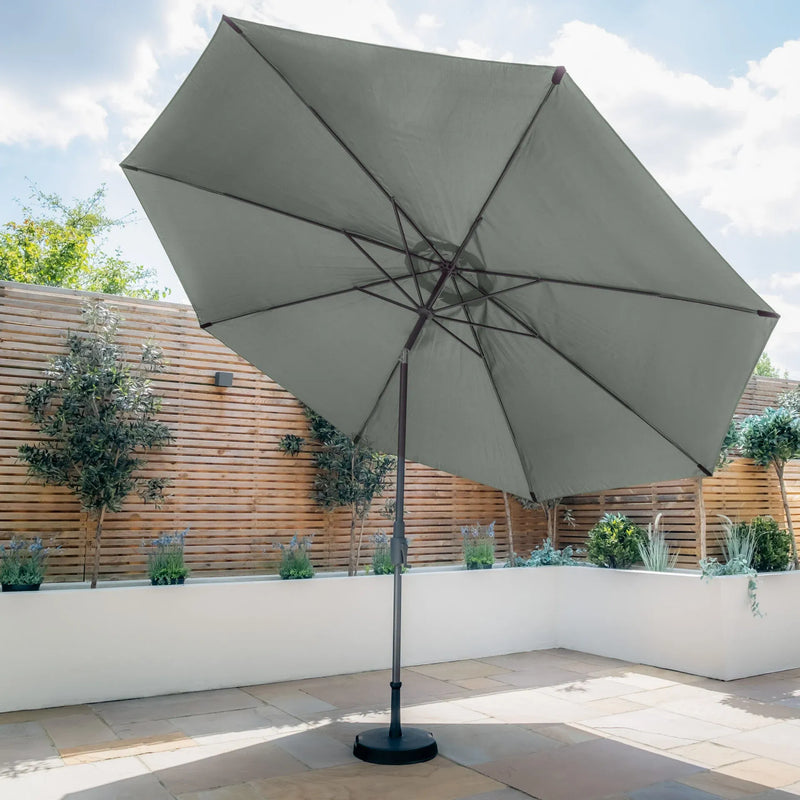 Maze - Capri 3.5m Round Tilting Parasol with Crank Handle - Oil Green