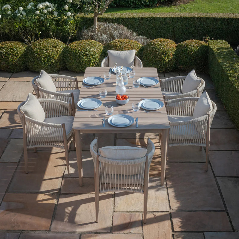 Maze - Havana Rope Weave 6 Seat Rectangular Dining Set