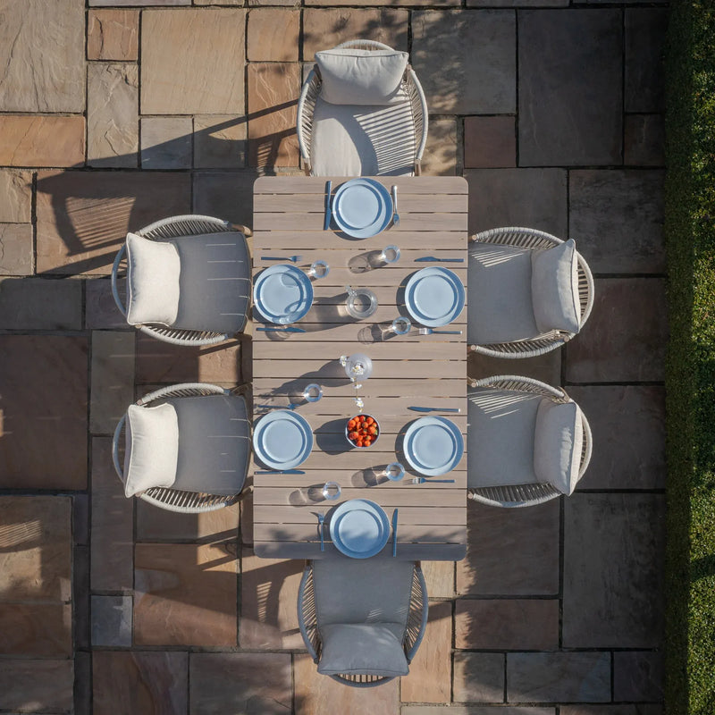 Maze - Havana Rope Weave 6 Seat Rectangular Dining Set