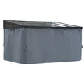 Outsunny 4x3m Outdoor Hardtop Gazebo with Curtains Lean-to Aluminium