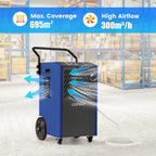 73 L/Day Industrial Dehumidifier with Drain Hose and Timer
