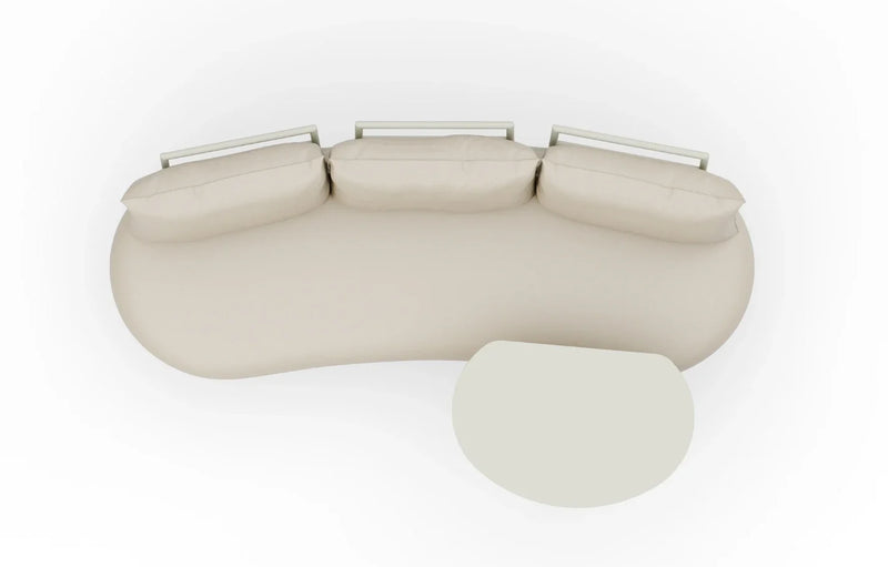 Kiki Beige 3-Seater Curved Garden Sofa and Coffee Table - image 6