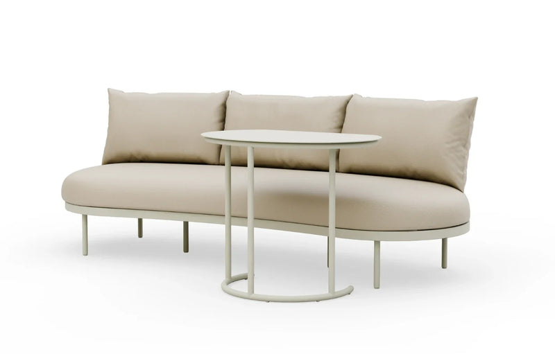 Kiki Beige 3-Seater Curved Garden Sofa and Coffee Table - image 3