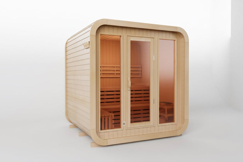 KOVE Cube Sauna 3–4 Person Outdoor Sauna – Premium Spruce Wood, 6kW Harvia Heater - image 9