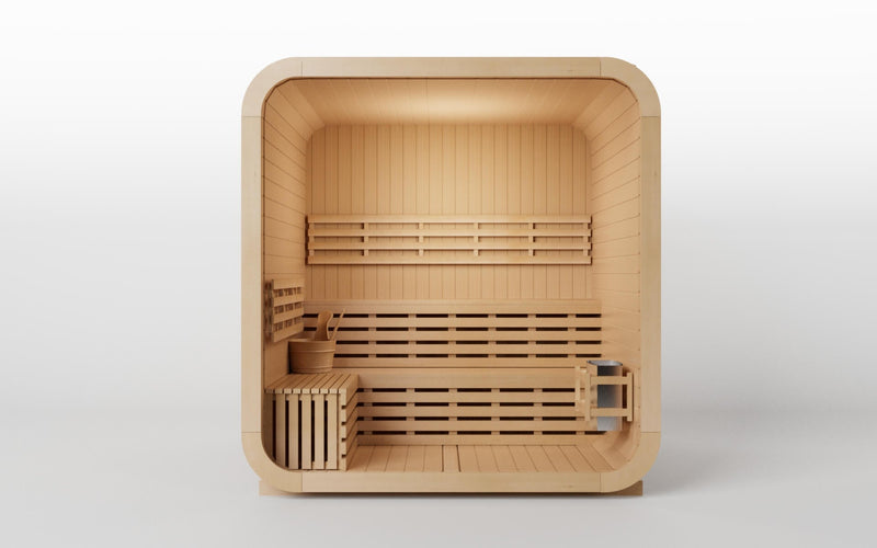 KOVE Cube Sauna 3–4 Person Outdoor Sauna – Premium Spruce Wood, 6kW Harvia Heater - image 10