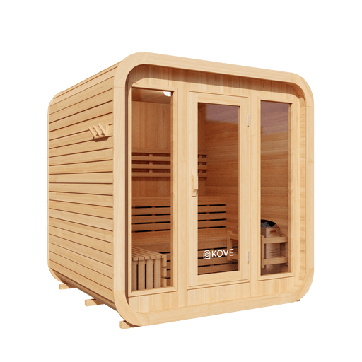 KOVE Cube Sauna 3–4 Person Outdoor Sauna – Premium Spruce Wood, 6kW Harvia Heater - image 2