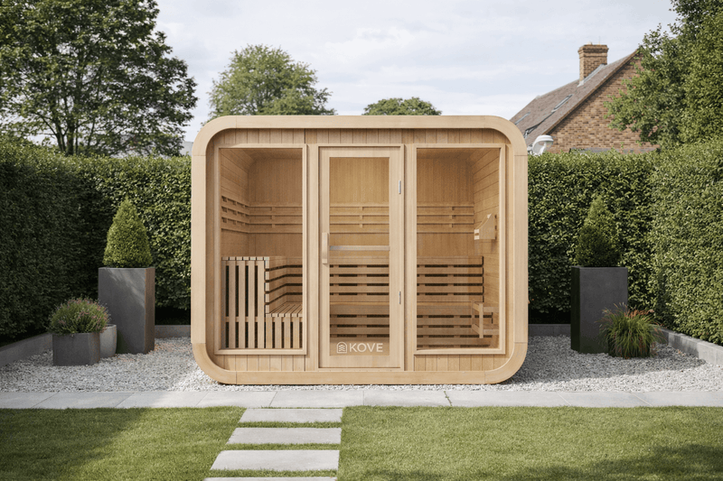 KOVE Cube Sauna 5–6 Person Outdoor Sauna – Premium Spruce Wood, 8kW Harvia Heater - image 8
