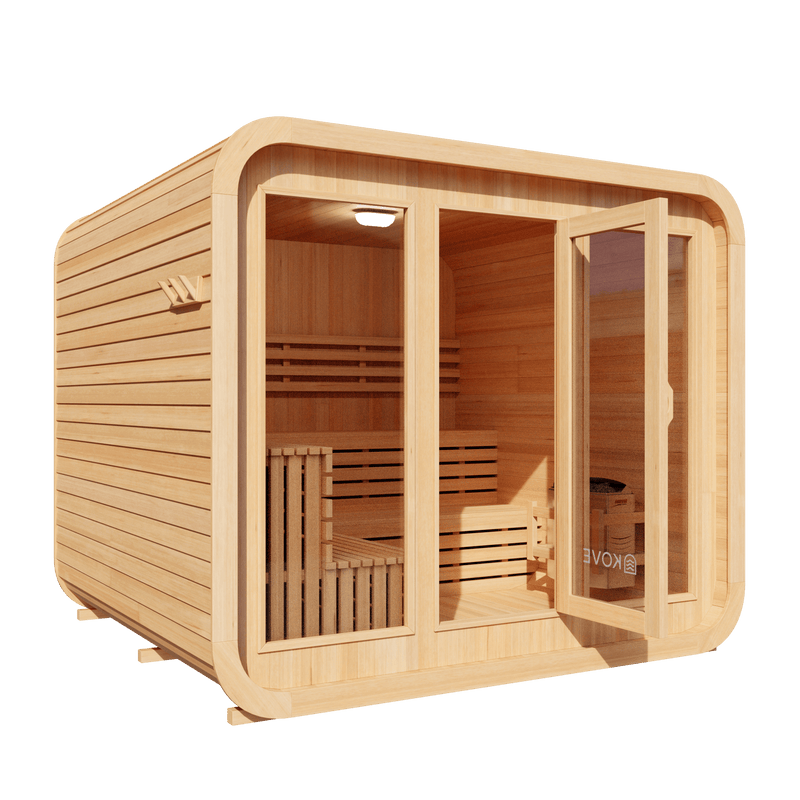 KOVE Cube Sauna 5–6 Person Outdoor Sauna – Premium Spruce Wood, 8kW Harvia Heater - image 5