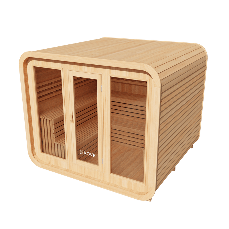 KOVE Cube Sauna 5–6 Person Outdoor Sauna – Premium Spruce Wood, 8kW Harvia Heater - image 6
