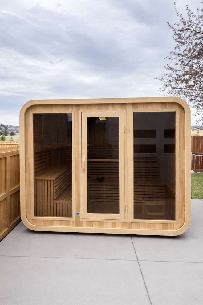KOVE Cube Sauna 5–6 Person Outdoor Sauna – Premium Spruce Wood, 8kW Harvia Heater - image 4