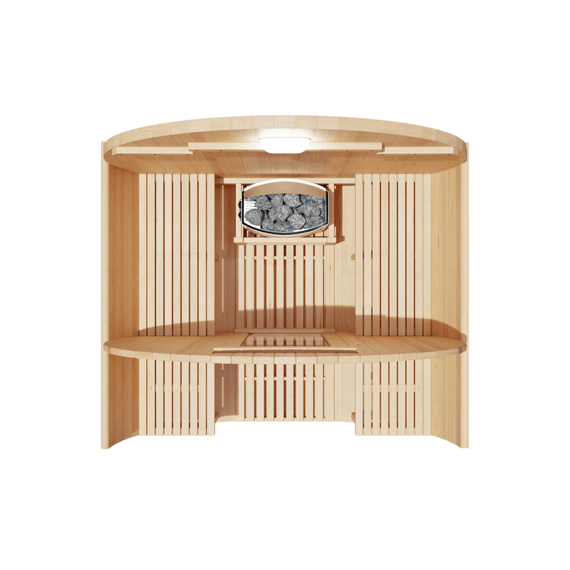 KOVE Outdoor Barrel Sauna – 1–2 Person Garden Sauna with 4.5kW Harvia Electric Heater