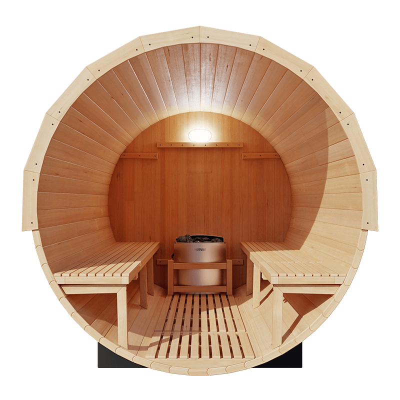 KOVE Outdoor Barrel Sauna – 4–6 Person Garden Sauna with 6kW Harvia Electric Heater - image 6
