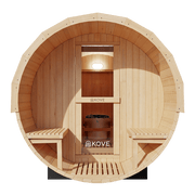 KOVE Outdoor Barrel Sauna – 4–6 Person Garden Sauna with 6kW Harvia Electric Heater - image 5