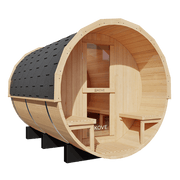 KOVE Outdoor Barrel Sauna – 4–6 Person Garden Sauna with 6kW Harvia Electric Heater - image 2