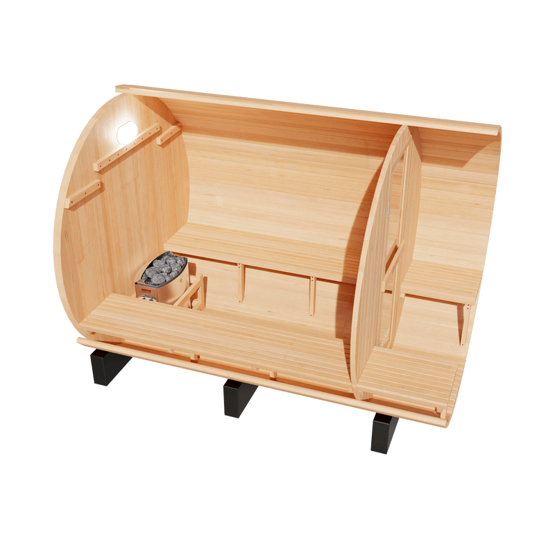 KOVE Outdoor Barrel Sauna – 4–6 Person Garden Sauna with 6kW Harvia Electric Heater - image 14