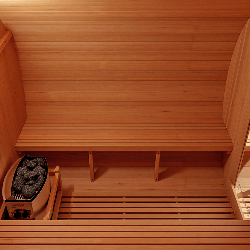 KOVE Outdoor Barrel Sauna – 4–6 Person Garden Sauna with 6kW Harvia Electric Heater - image 11