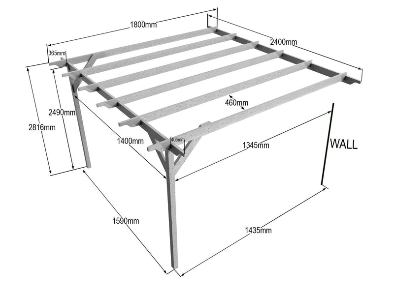 Wall Mounted Wooden Pergola Kit - Dinasty Design - image 9