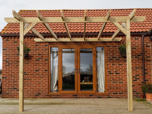 Wall Mounted Wooden Pergola Kit - Chamfered Design - image 2
