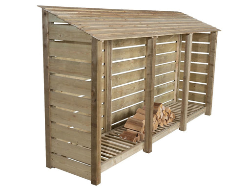 Slatted Wooden Log Store W-335cm, H-126cm or 180cm, D-88cm - image 2