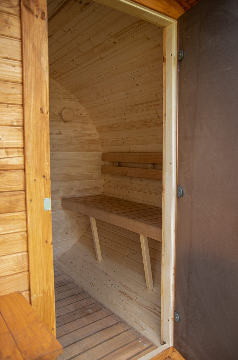 Steam & Oak Gas Barrel Sauna 2.4m with Porch (Electric or Wood-Fired) - image 22