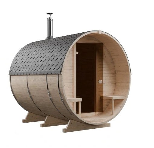 Steam & Oak Gas Barrel Sauna 2.4m with Porch (Electric or Wood-Fired) - image 16
