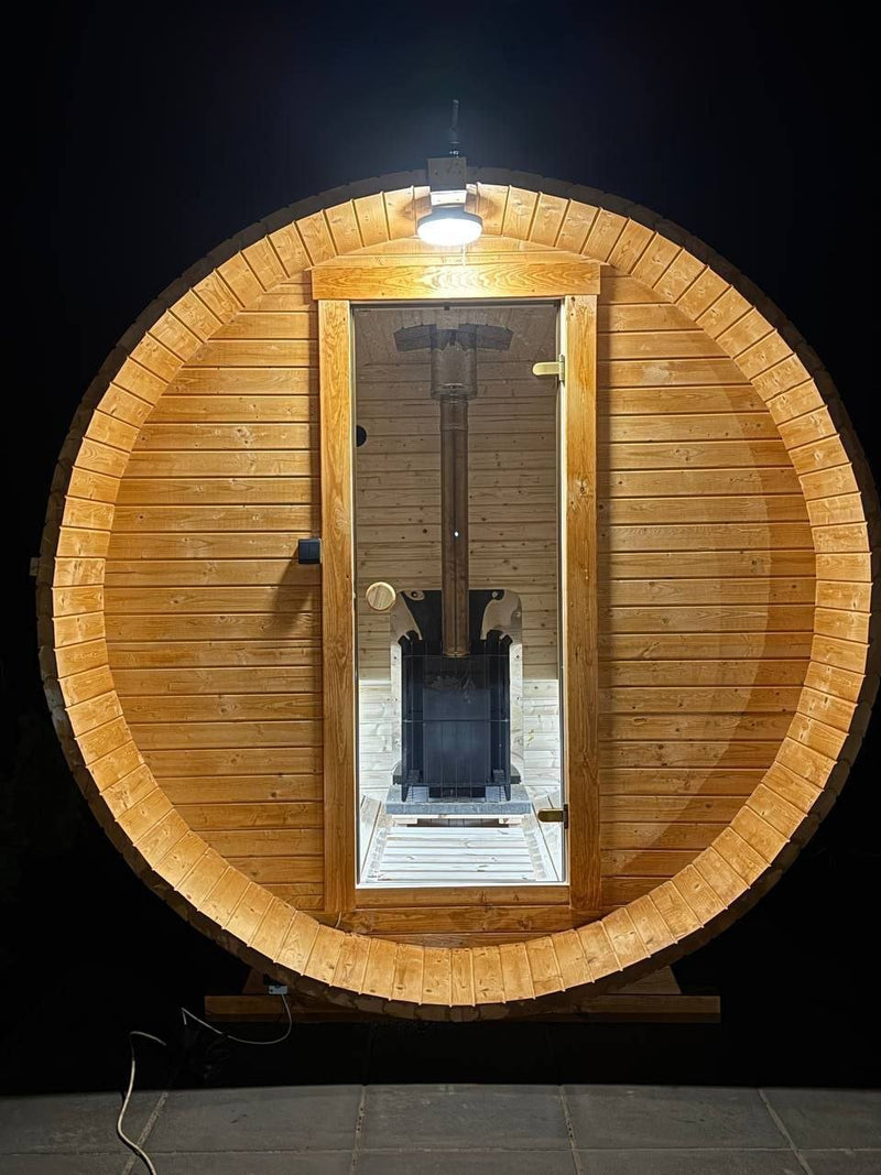 Steam & Oak Gas Barrel Sauna 2.4m with Porch (Electric or Wood-Fired) - image 28