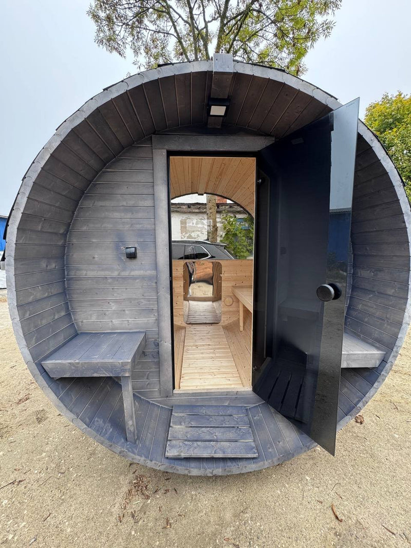 Steam & Oak Gas Barrel Sauna 2.4m with Porch (Electric or Wood-Fired) - image 29