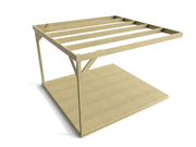 Wall-mounted Box Pergola and Decking Kit