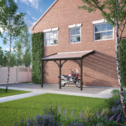 Wall Mounted Polycarbonate Roof Carport - Rustic Brown - 4.5m Depth x 6.5m Width - image 3
