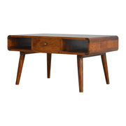 Curved Chestnut Coffee Table - drawer detail