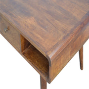 Curved Chestnut Coffee Table - shelf detail