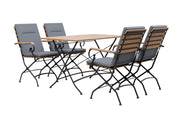 Sicily 4 Seater Teak and Wrought Iron Rectangular 120cm Garden Dining Set - image 8