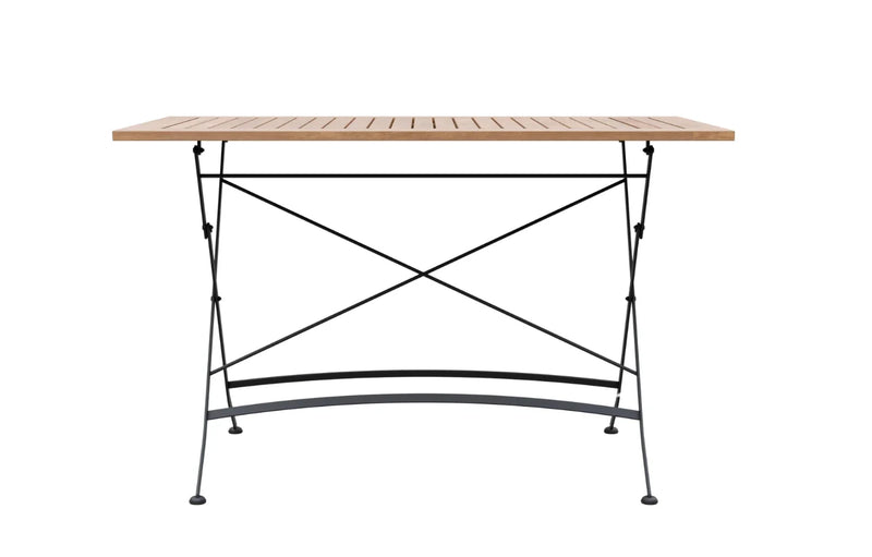 Sicily 4 Seater Teak and Wrought Iron Rectangular 120cm Garden Dining Set - image 12