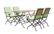 Sicily 4 Seater Teak and Wrought Iron Rectangular 120cm Garden Dining Set - image 9