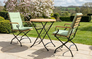 Sicily 2 Seater Teak and Wrought Iron Round 70cm Garden Dining Set - image 14