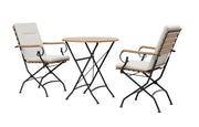 Sicily 2 Seater Teak and Wrought Iron Round 70cm Garden Dining Set - image 2