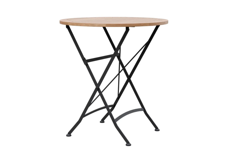 Sicily 2 Seater Teak and Wrought Iron Round 70cm Garden Dining Set - image 4