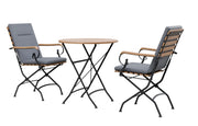 Sicily 2 Seater Teak and Wrought Iron Round 70cm Garden Dining Set - image 9