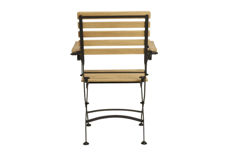 Sicily 4 Seater Teak and Wrought Iron Rectangular 120cm Garden Dining Set - image 4