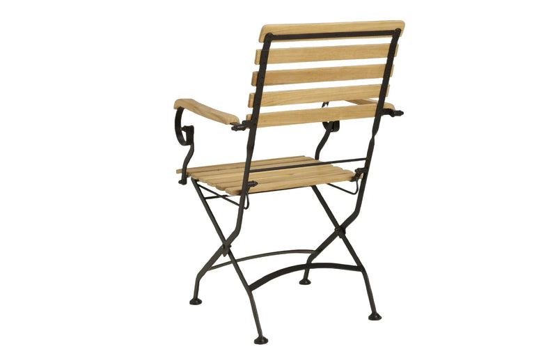 Sicily 4 Seater Teak and Wrought Iron Rectangular 120cm Garden Dining Set - image 5