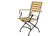 Sicily 4 Seater Teak and Wrought Iron Rectangular 120cm Garden Dining Set - image 3