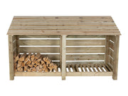 Slatted Wooden Log Store W-227cm, H-126cm or 180cm, D-88cm - image 3