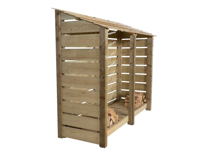 Slatted Wooden Log Store W-227cm, H-126cm or 180cm, D-88cm - image 2