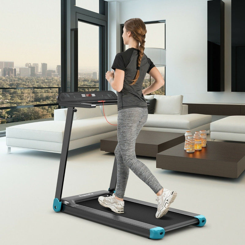 Folding Treadmill with App Control & Bluetooth Speaker Blue - view 2